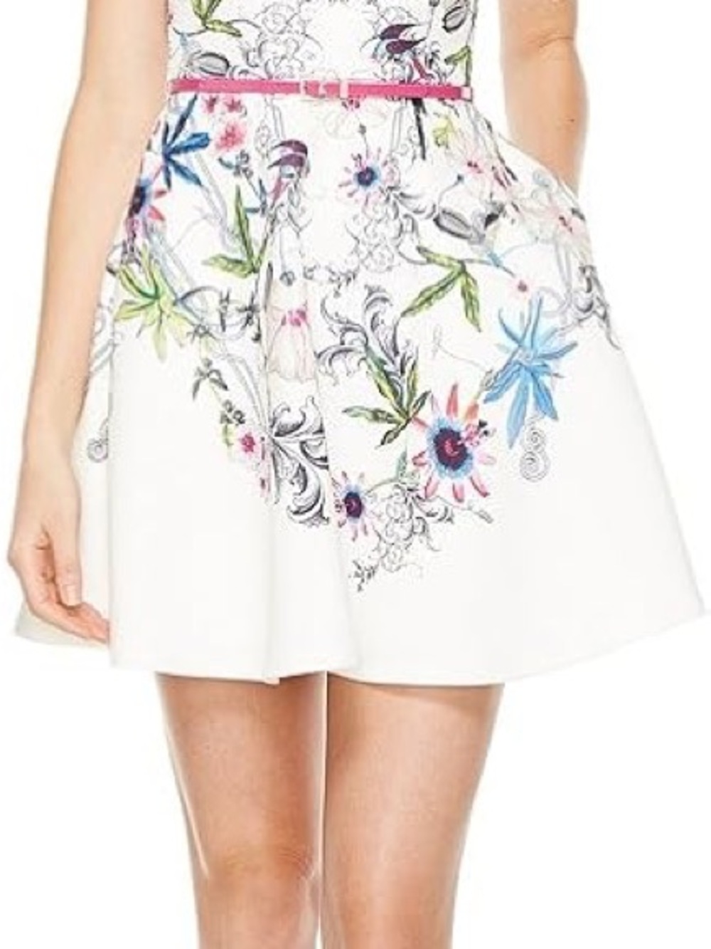 Ted Baker Samm Floral Dress Size 4 Passion Flower Fit & Flare Wedding Guest - Picture 3 of 15